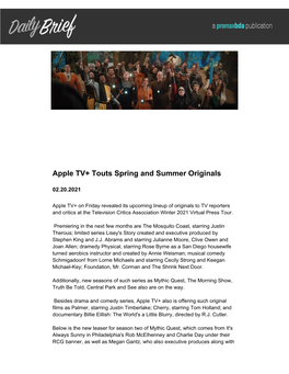 Apple TV+ Touts Spring and Summer Originals