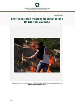 The Palestinian Popular Resistance and Its Built-In Violence