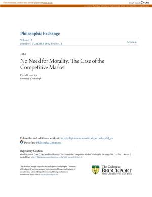No Need for Morality: the Case of the Competitive Market