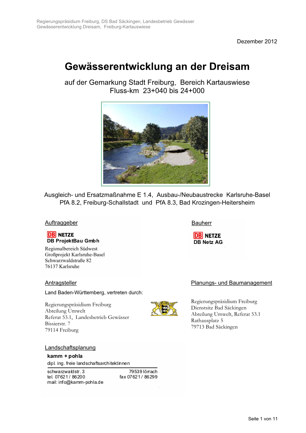 Gewässerentwicklung an Der Dreisam