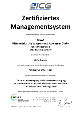 Zertifiziertes Managementsystem