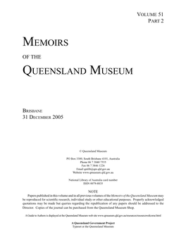 Memoirs of the Queensland Museum (ISSN 0079-8835)