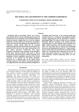 Pectoral Fin Locomotion in the Striped Surfperch