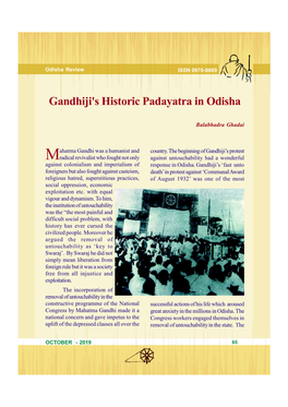 Gandhiji's Historic Padayatra in Odisha