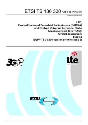 TS 136 300 V9.4.0 (2010-07) Technical Specification