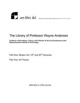 The Library of Professor Wayne Andersen