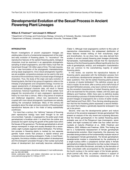 Developmental Evolution of the Sexual Process in Ancient Flowering Plant Lineages