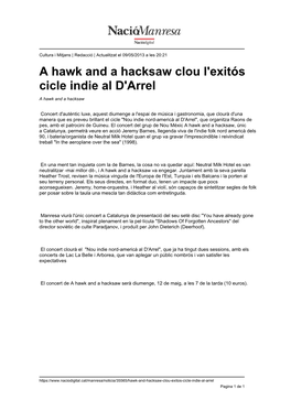A Hawk and a Hacksaw Clou L'exitós Cicle Indie Al D'arrel