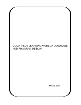 Goma Pilot Learning Wereda Diagnosis and Program Design