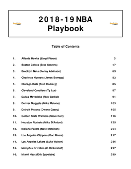 2018-19 NBA Playbook - Contents (Cont.) 17