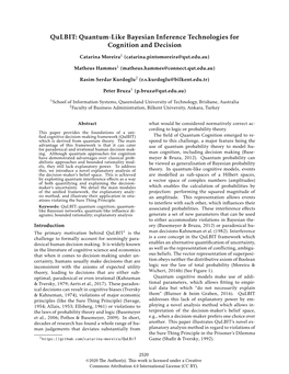 Quantum-Like Bayesian Inference Technologies for Cognition and Decision