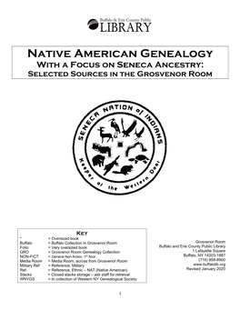 Native American Genealogy with a Focus on Seneca Ancestry: Selected Sources in the Grosvenor Room