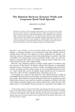 The Relation Between Treasury Yields and Corporate Bond Yield Spreads