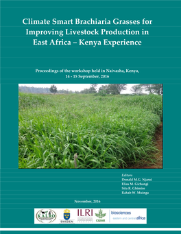 Climate Smart Brachiaria Grasses for Improving Livestock Production in East Africa – Kenya Experience