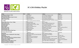 ICA 2014 Holiday Playlist