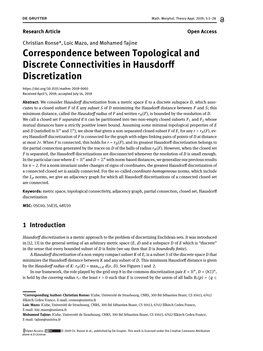 Correspondence Between Topological and Discrete