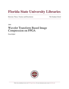 Wavelet Transform Based Image Compression on FPGA Faizal Iqbal
