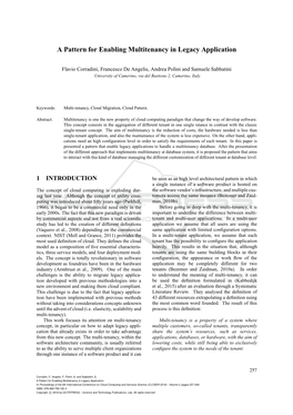 A Pattern for Enabling Multitenancy in Legacy Application