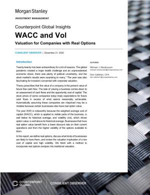 WACC and Vol (Valuation for Companies with Real Options)