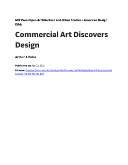 Commercial Art Discovers Design