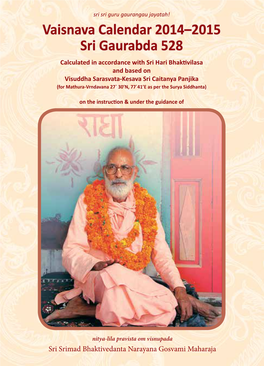 Vaisnava Calendar 2014–2015 Sri Gaurabda