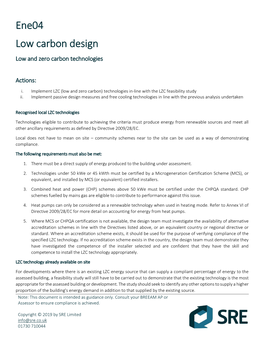 Ene04 Low Carbon Design Low and Zero Carbon Technologies