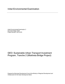 Georgia: Sustainable Urban Transport Investment Program, Tranche 2