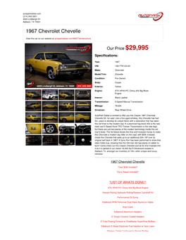 1967 Chevrolet Chevelle | Addison, TX | Auto Park Dallas