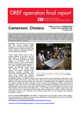 Cameroon: Cholera 21 April, 2010