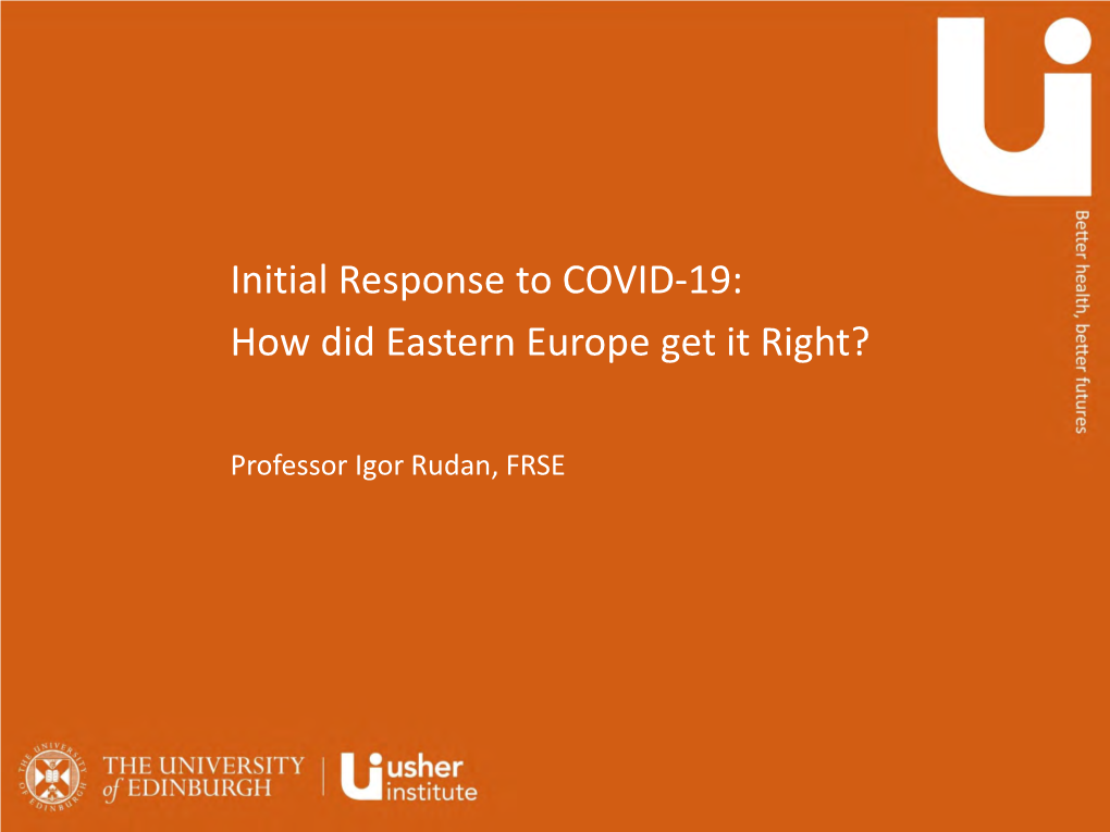Usher Institute COVID-19 Webinar 7: Igor Rudan