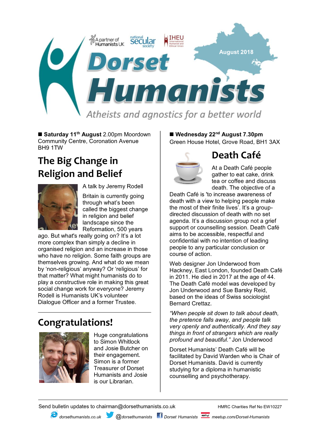 Dorset Humanists’ Death Café Will Be Their Engagement