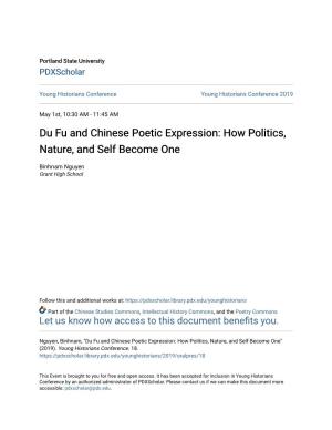 Du Fu and Chinese Poetic Expression: How Politics, Nature, and Self Become One