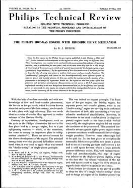 Philips Technical Review DEALING ~H TEC~CAL PROBLEMS RELATING to the PRODUCTS, PROCESSES and INVESTIGATIONS of the PHILIPS INDUSTRIES