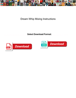 Dream Whip Mixing Instructions