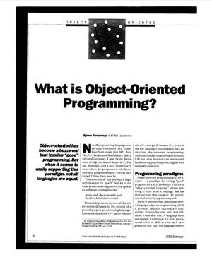 What Is Object-Oriented Programming?