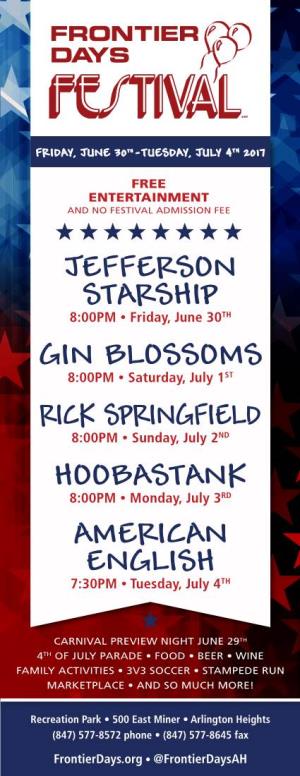 Jefferson Starship Gin Blossoms Rick Springfield