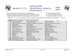 GE84/204 BR IFIC Nº 2733 Section Spéciale Special Section Sección Especial Index Indice