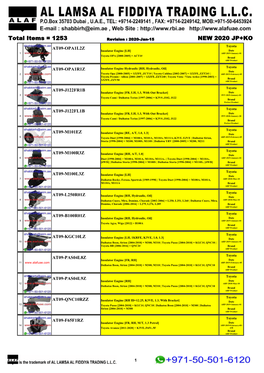 Total Items = 1253 NEW 2020 JP+KO