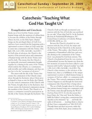Catechesis: “Teaching What God Has Taught Us”