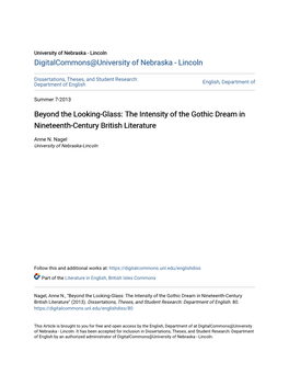 The Intensity of the Gothic Dream in Nineteenth-Century British Literature