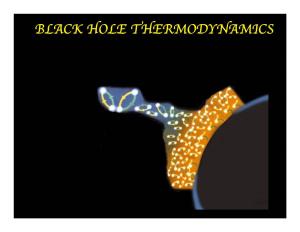 BLACK HOLE THERMODYNAMICS the Horizon Area Theorem 1970: Stephen Hawking Uses the Theory of General Relativity to Derive the So-Called