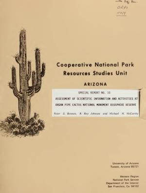Assessment of Scientific Information and Activities at Organ Pipe Cactus