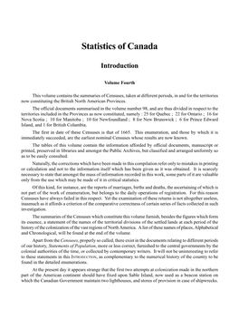 Statistics of Canada Introduction