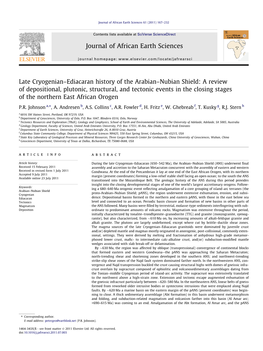 “Ediacaran History of the Arabianâ€“Nubian Shield