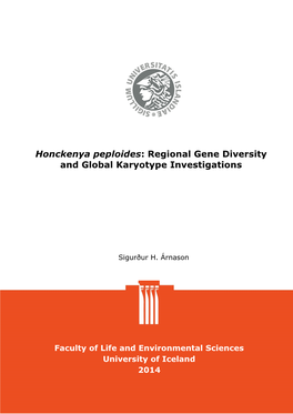 Honckenya Peploides: Regional Gene Diversity and Global Karyotype Investigations