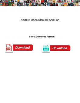 Affidavit of Accident Hit and Run