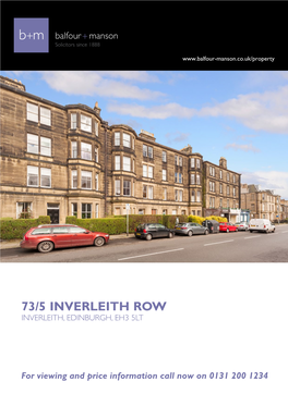 73/5 Inverleith Row Inverleith, Edinburgh, Eh3 5Lt