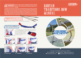 Korean Traditionl Bow Manual