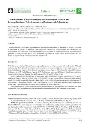 Ten New Records of Polystichum (Dryopteridaceae) for Vietnam and Lectotypification of Polystichum Atroviridissimum and P