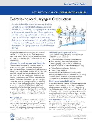 Exercise-Induced Laryngeal Obstruction